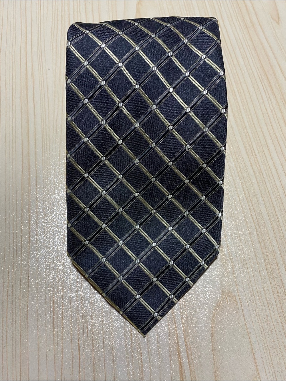 Men's Black Plaid polyester tie